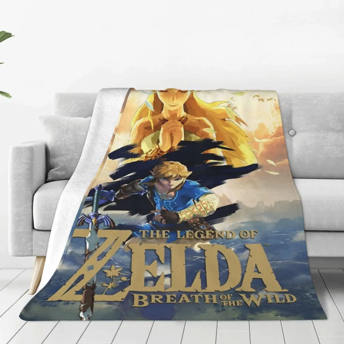 Z-Zeldas 2 Link Game Flannel Blanket Gamer Warm Soft Throw Blanket for Living Room Camping Novelty Bedspread Sofa Bed Cover