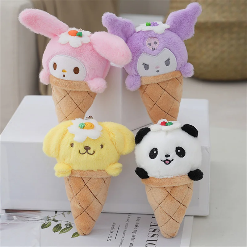 

Sanrio милый мультяшный мороженое конус плюшевый брелок Аниме куклы игрушки маленькие подвески украшение детские подарки