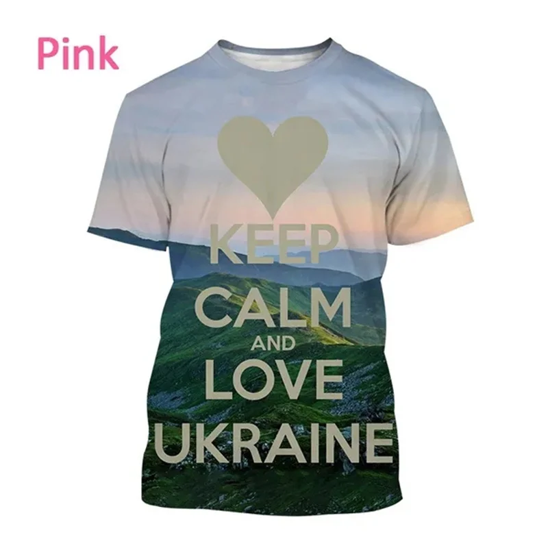 New Hot Sale Ukrainian Flag Ukraine Theme Art 3d Print Mens Clothes Short-sleeved T Shirt I Love Ukraine Unisex Streetwear Tops