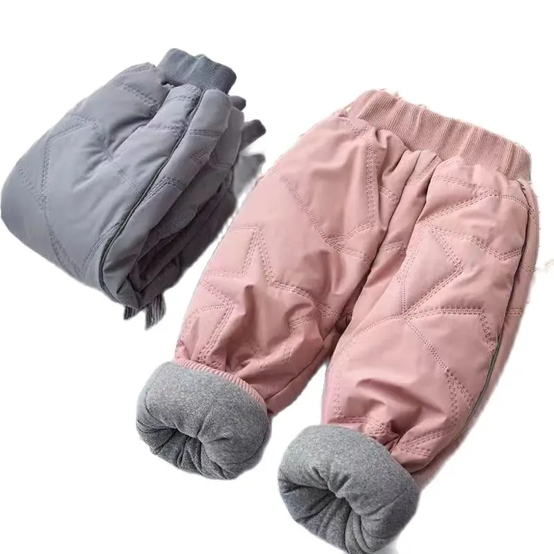 2023 High Quality Thick Warm Winter Jean Thicken Winter Warm Cashmere Jeans Boys Kids Trousers Children Pants 1-6Y
