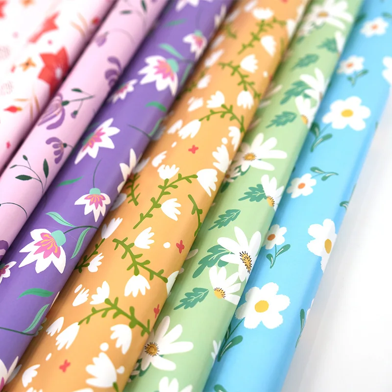 6 Pcs Colorful 50x70cm Per Roll Floral Wrapping Paper Sheet Packaging for Wedding Kids Holiday Gift Wrap Craft Paper Decor Gifts