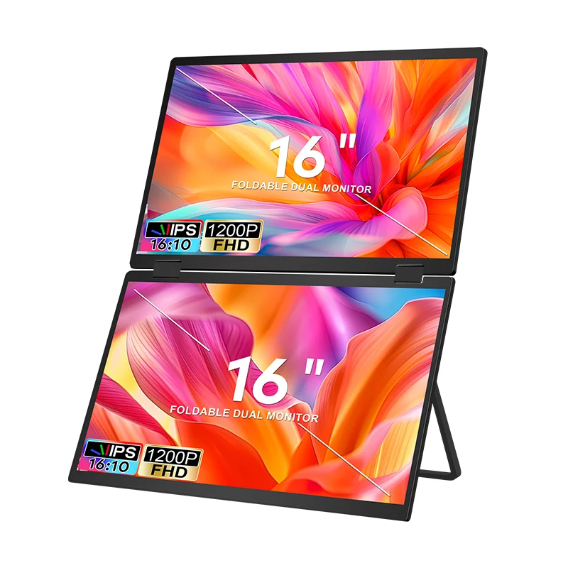 

Дешевая цена оптом и в розницу двойной дисплей видео двойной 16-дюймовый ЖК-экран портативный удлинитель монитора для портативного компьютера