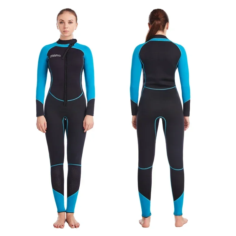 Women Wetsuits 3MM Neoprene Surfing Swimming SUP Full Suit Keep Warm Front Zipper For Scuba Diving G3391