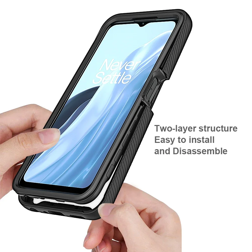 Hybrid Rugged Armor Shockproof Case For OnePlus Nord N300 N20 SE N200 10T 5G TPU Frame Hard Plastic Transparent Back Cover