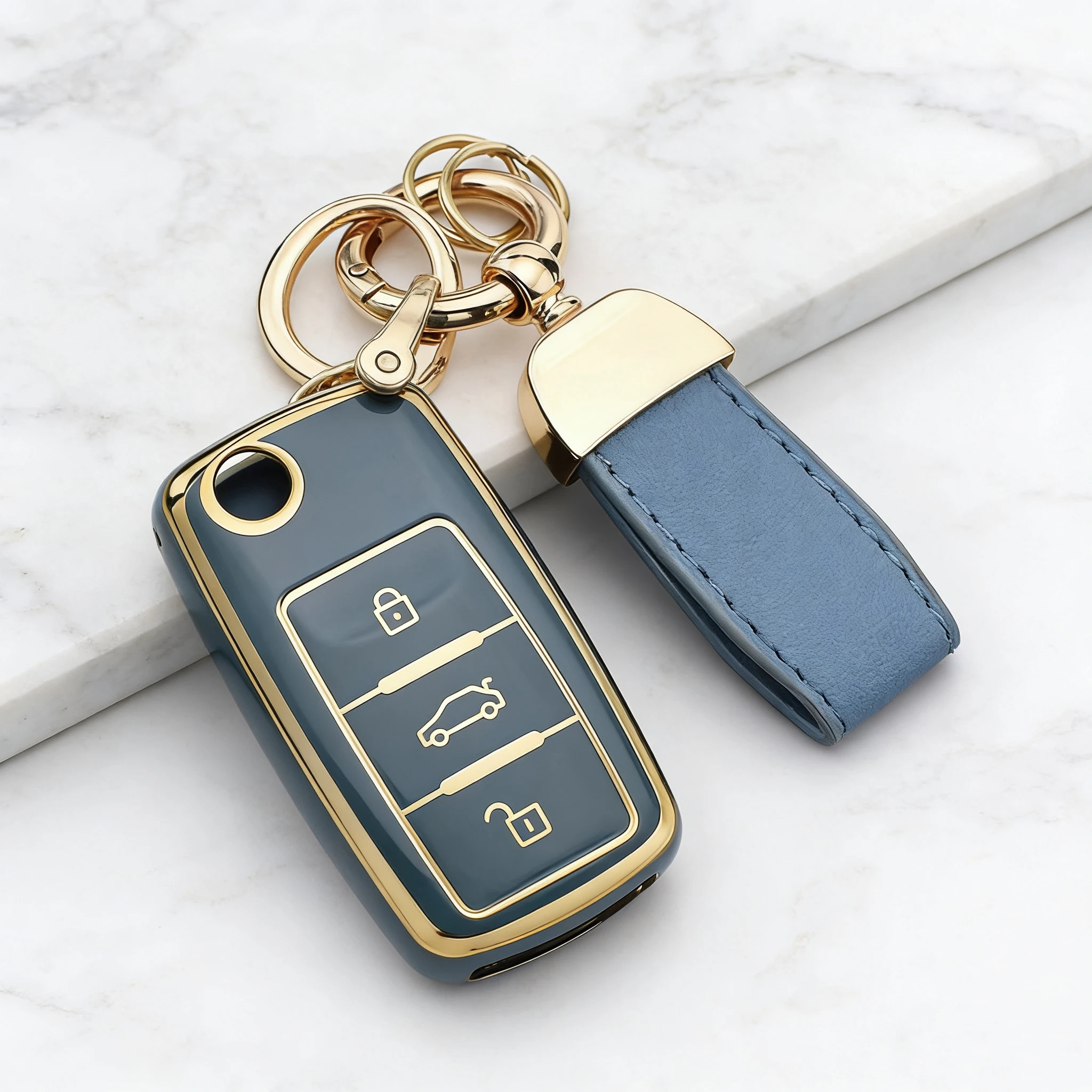 Premium Shockproof TPU Key Fob Case for VW Golf Polo Passat & Skoda Octavia - Durable Anti-Scratch Car Remote Protective Cover