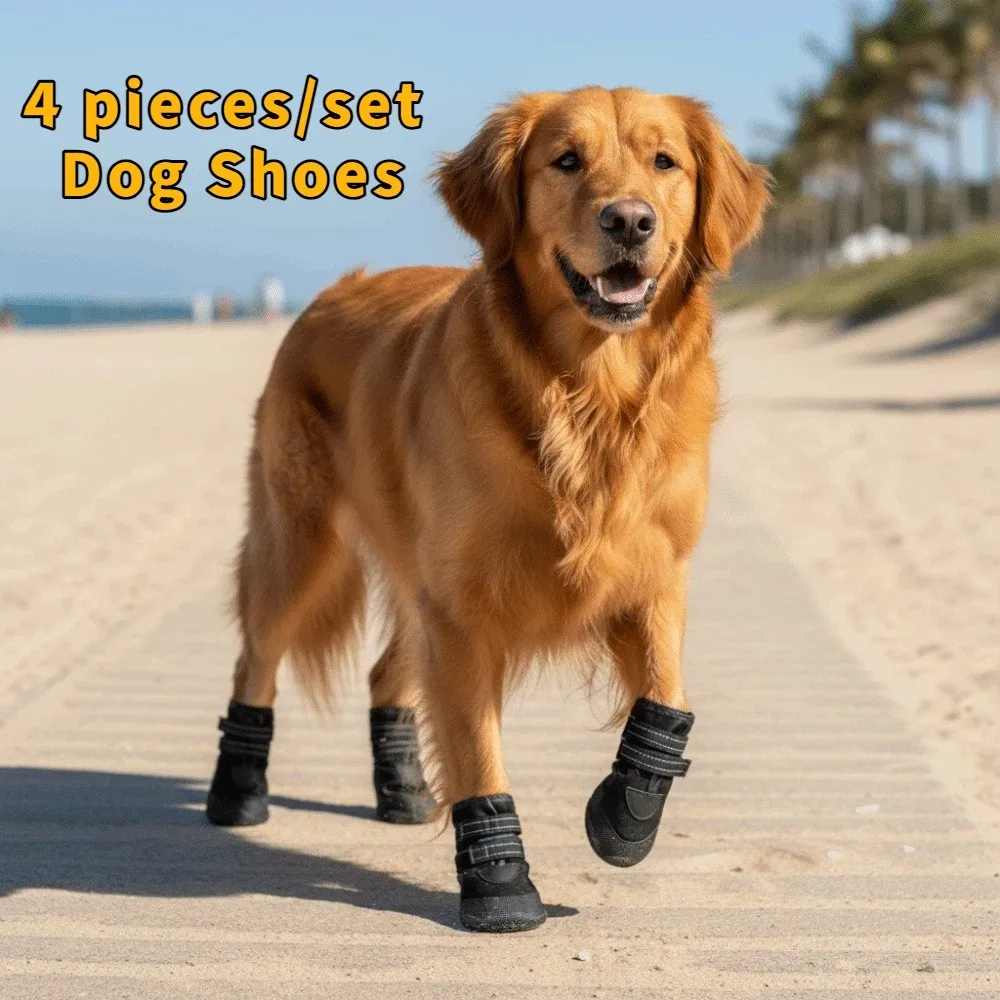 

Регулируемые противоскользящие ботинки для собак: износостойкие, светоотражающие, дышащие, удобные, водонепроницаемые, для улицы