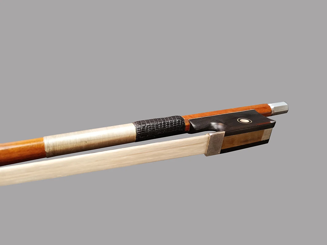 High-level octagonal viola bow pernambuco stick ebony frog inlaid with mother-of-pearl handmade bow stem, natural wood