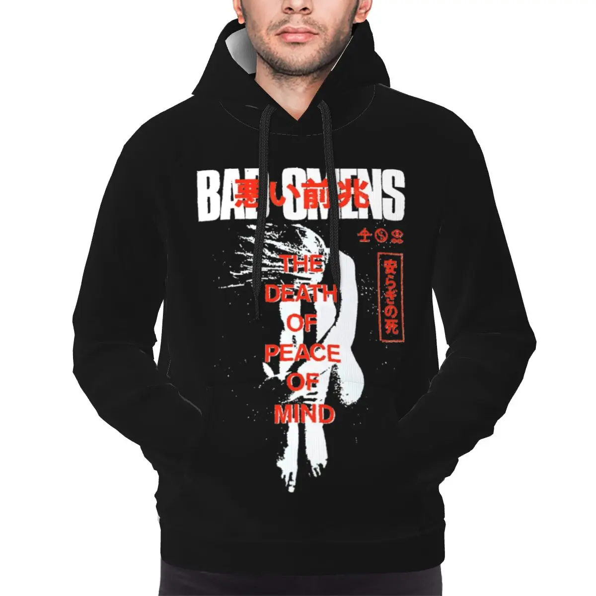 Bad Omens Hoodie For Men Women Metalcore Band Pullover Long Sleeve Sweatshirts Drawstring Hooded Shirt with Kanga Pocket