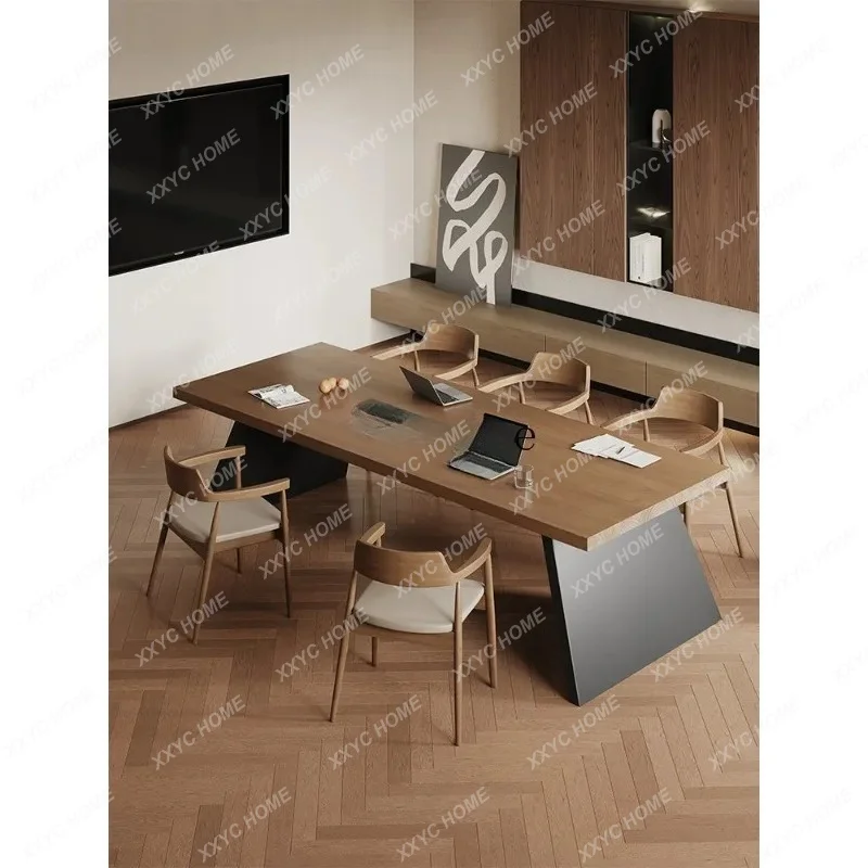 XXSolid wood training table and chair combination conference office small conference table