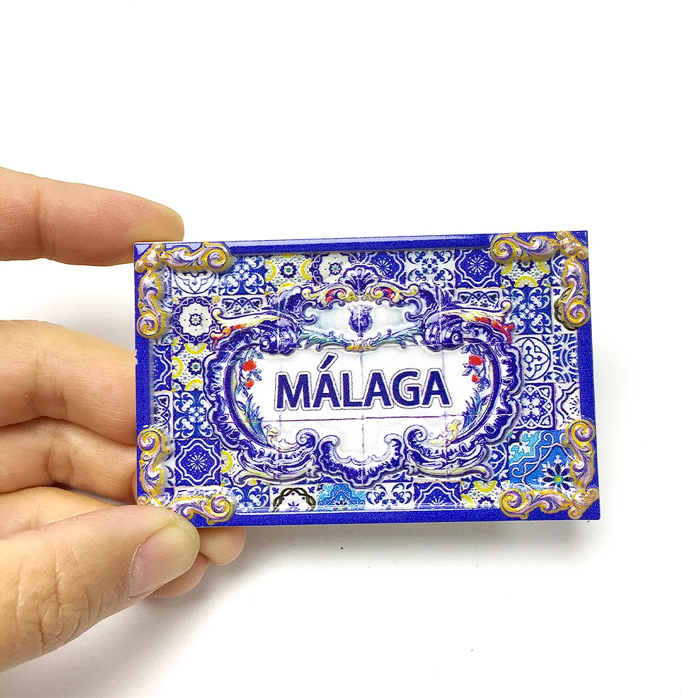 

Malaga tiles - 3D resin fridge magnets - Spanish tourism souvenirs - exquisite decorative stickers