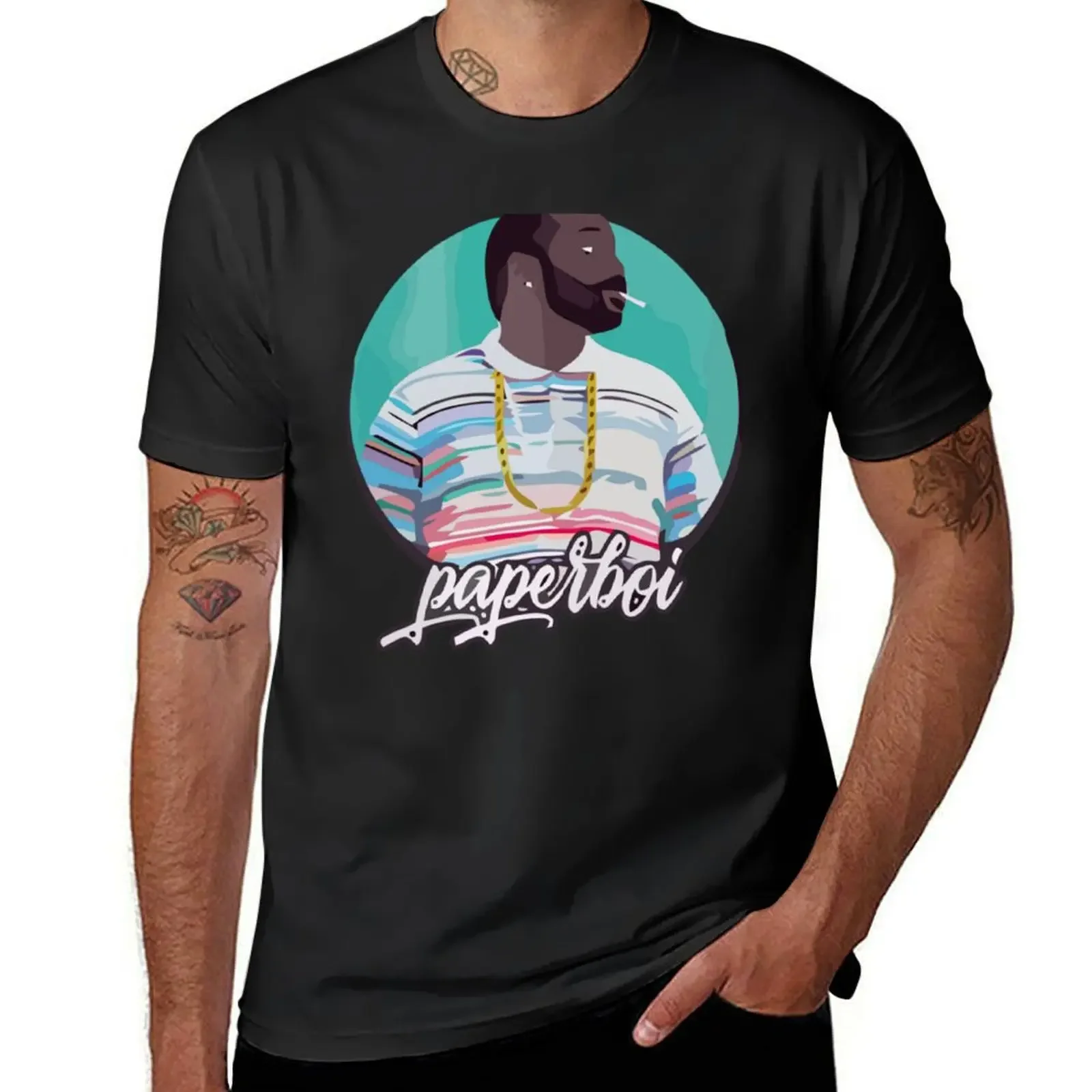 

The Rapper Boi with cool pose and famous T-Shirt oversized t shirt vintage graphic tee men workout shirt