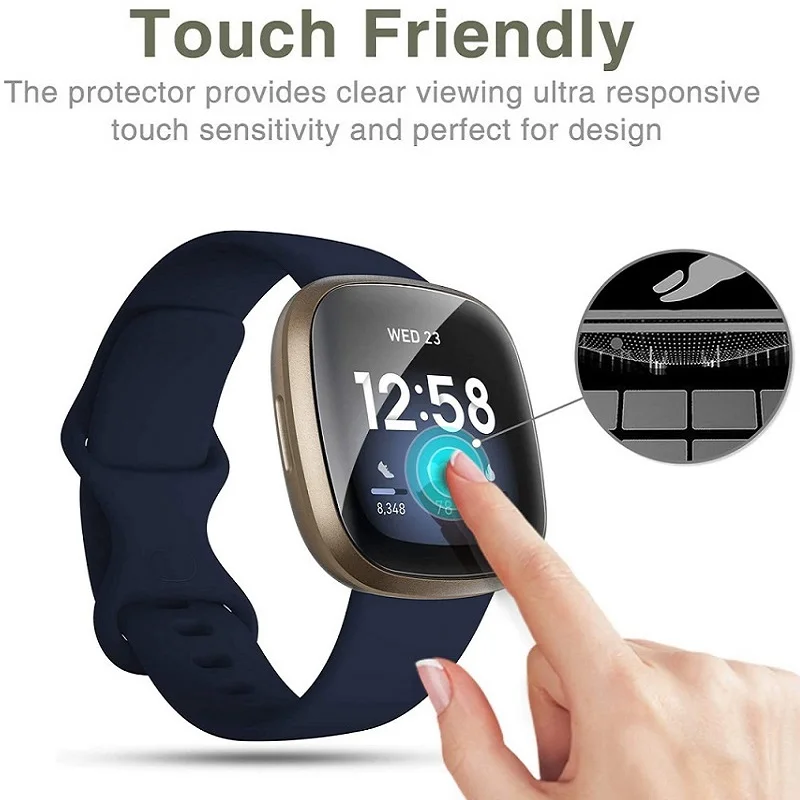 For Fitbit Sense 2 Fitbit Versa 4 3 2 Screen Protector Protective Film for Fitbit Versa 4 3 2 Fitbit Sense 2 Hydrogel Film Foil