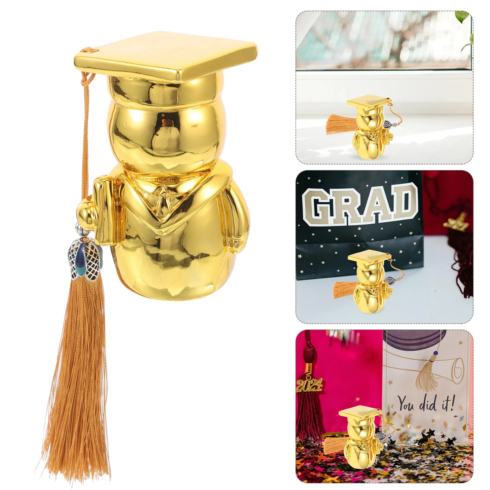Resin Graduation Desktop Sculpture Doctor Graduate Figure Tabletop Decoration Academic Achievement Prize Season Ornament Success