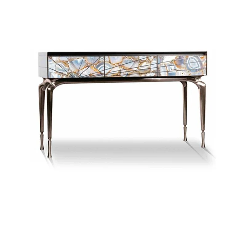 Light Luxury Hall Entrance Italian Simple Agate Viewing Platform Sideboard