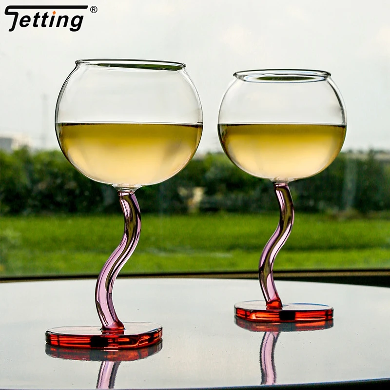 1Pcs Heart Shape Glass Goblet Mug Champagne Wine Cup High Borosilicate Glass Heat-resistance Cocktail Glass Valentine\'s Day Gift