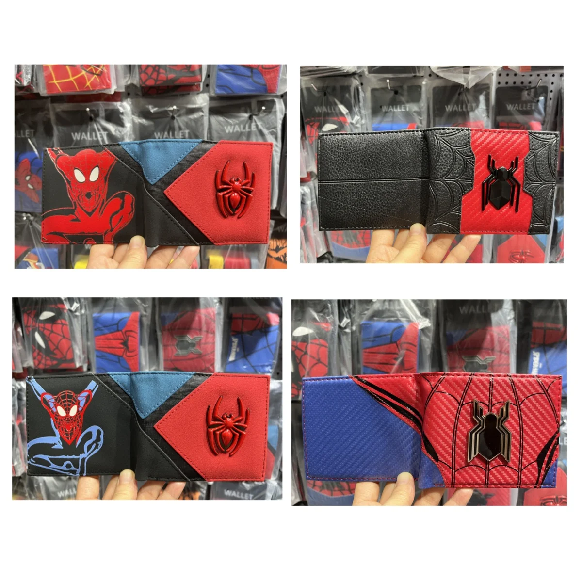 

Marvel Amazing Spider-Man Metal Patch Coin Wallet Superhero Metal Relief Short Leather Wallet Card Bag Men's Birthday Gift