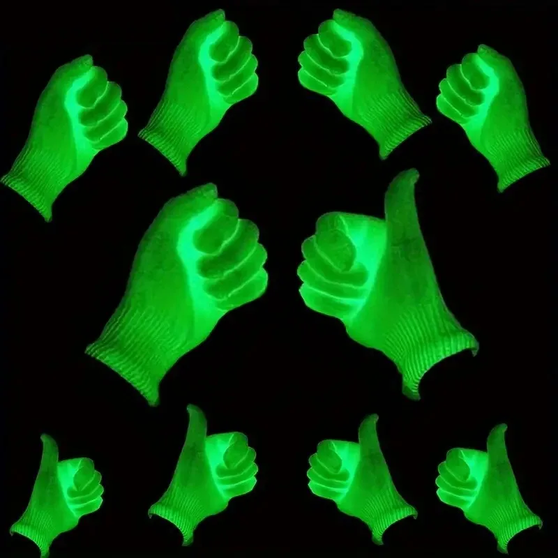 Fluorescent Green Gloves Glow in UV Neon Glove Neon Party Supplies Glow in Blacklight UV Light Theme Party for Birthday Decor