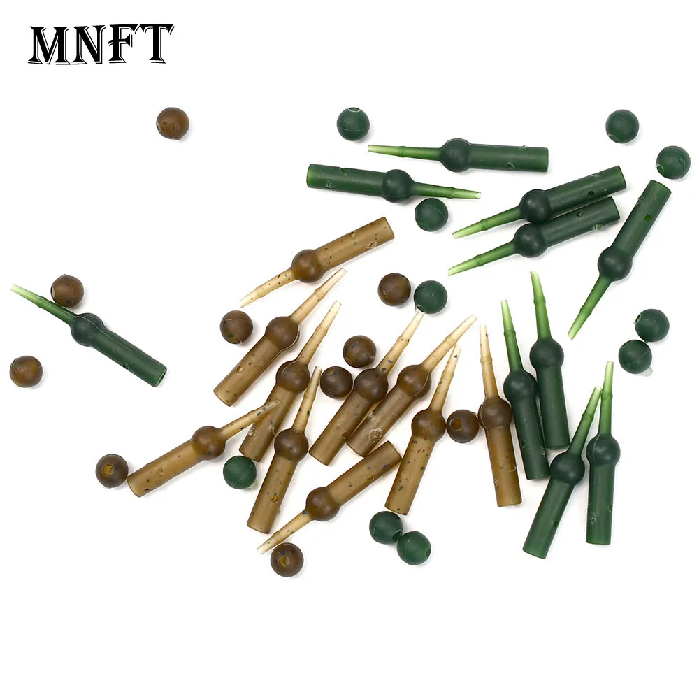 30Sets Carp Fishing Tackle Sleeve & Bead Hair Rig Making Camouflage Buffer Bead Terminal Tackle Fishing Accessories