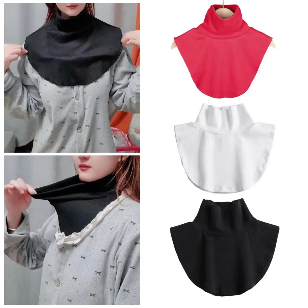 Women Scarf Collar Women’s Fake Collar Accessory Thickened Soft Scarf Neckpiece Solid Color Comfortable Removable Clothing