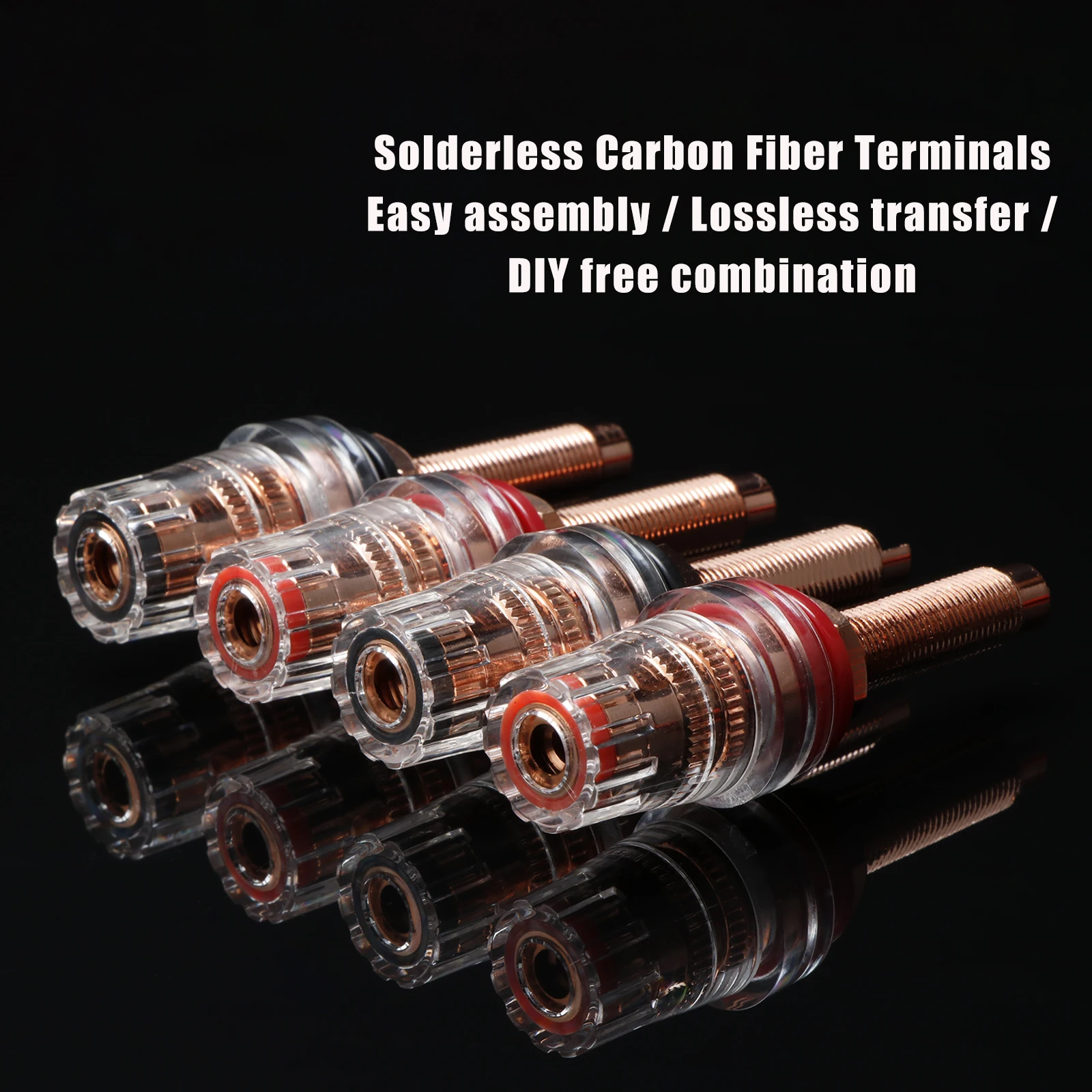 Hifi Binding Post Pure Copper Plated Terminal Binding Post Solder DIY Binding Post for Amplifier