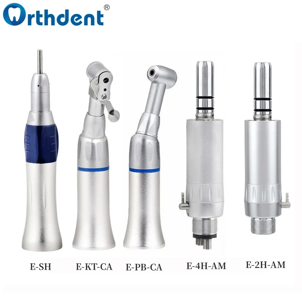 

Dental External Low Speed Handpiece Air Motor Kit NSK Style Triple Water Spray Push Button Contra Angle Straight Dentist Equip