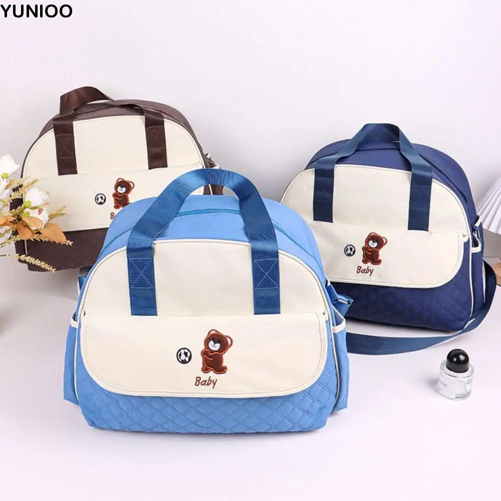 

Креативная мультяшная сумка для мамы, большая вместительная сумка через плечо с рисунком медведя, износостойкая практичная портативная сумка для подгузников