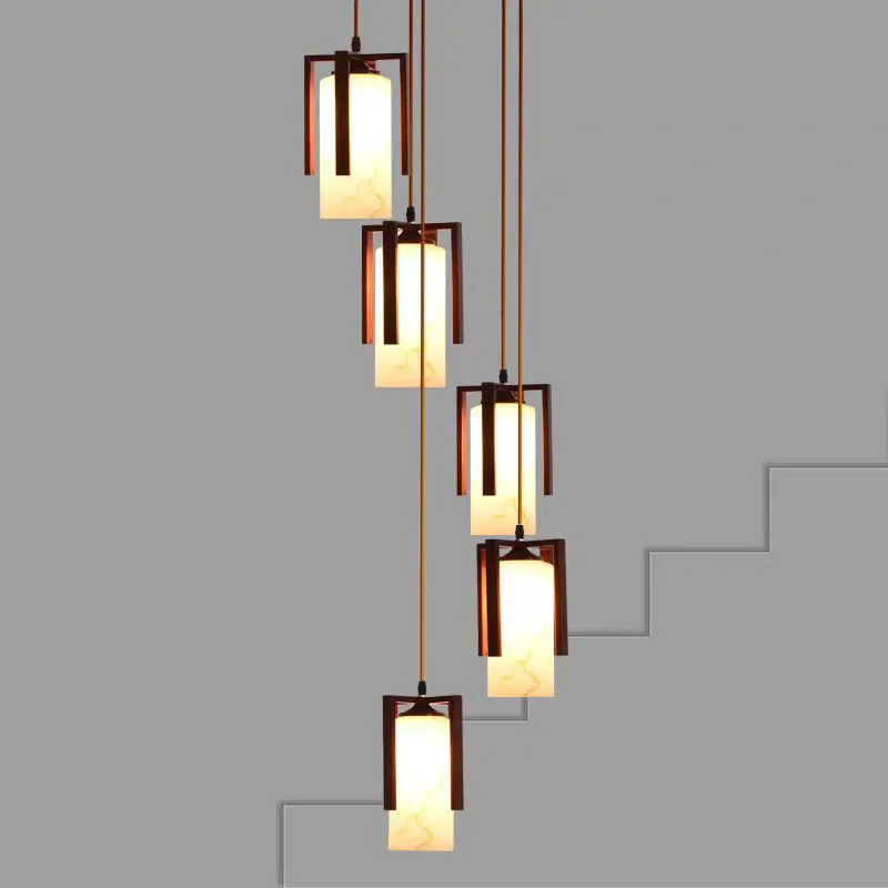 

Contemporary Imitation Marble LED Suspension Pendant Lamp for Villa Living Room Lighting and Home Interior