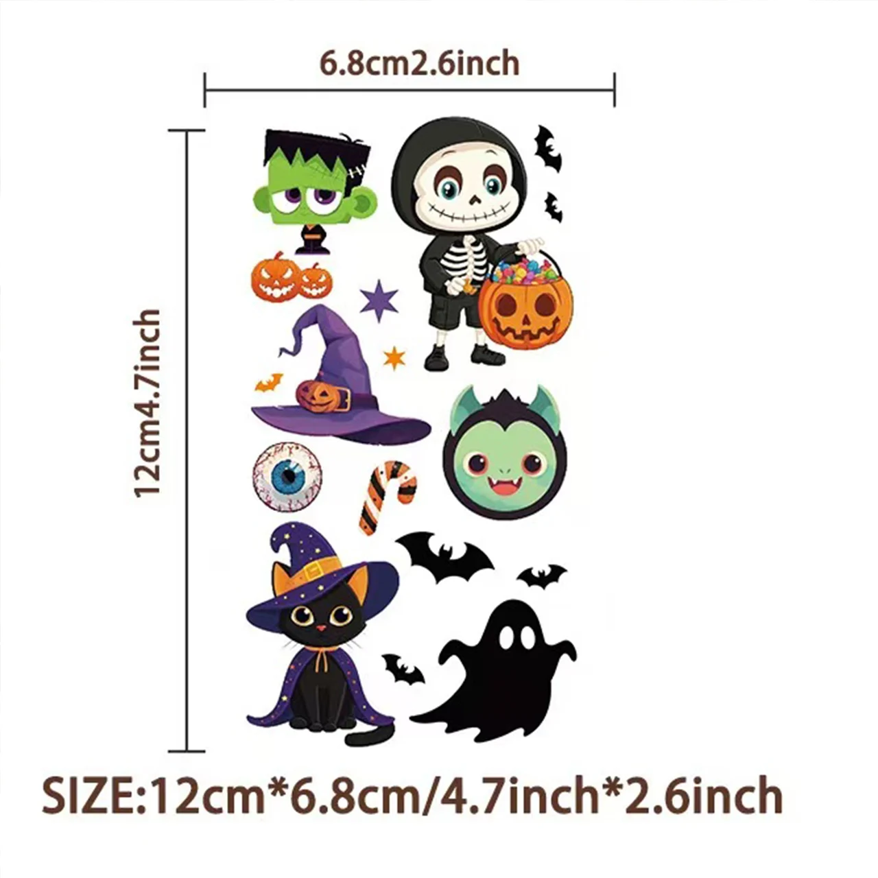 10 vellen Halloween Pompoenen Tattoo Sticker Tijdelijke Fake Tattoo Arm Handen Lichaam Waterdichte Tatouages Giet Toy Gift