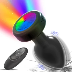 LED Colorful Light Butt Plug for Women Men Anal Plug Vibrator Prostate Massager Adults Sex Toys Wireless Remote Control Buttplug