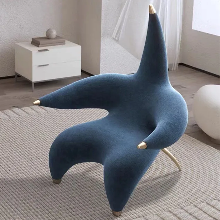 

Light Luxury Modern Single Sofa Living Room Designer Internet Celebrity Casual Lazy Fabric Starfish Sofa Chair Home Furniture