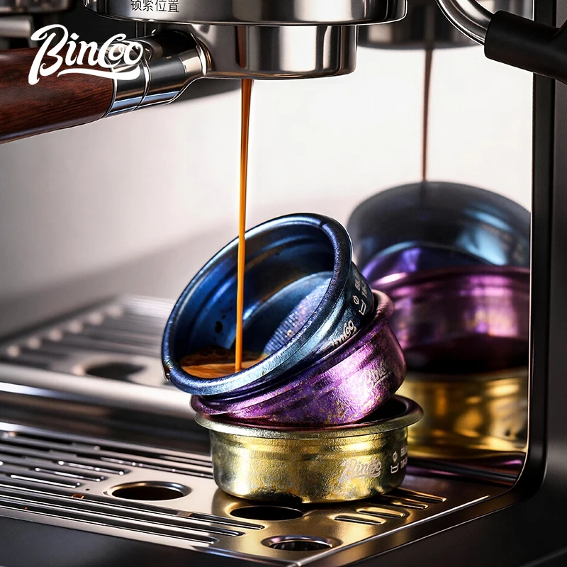 Bincoo Pure Titanium Precision Filter Basket 58.5mm Espresso Extraction Portafilter Accessory for Home Barista