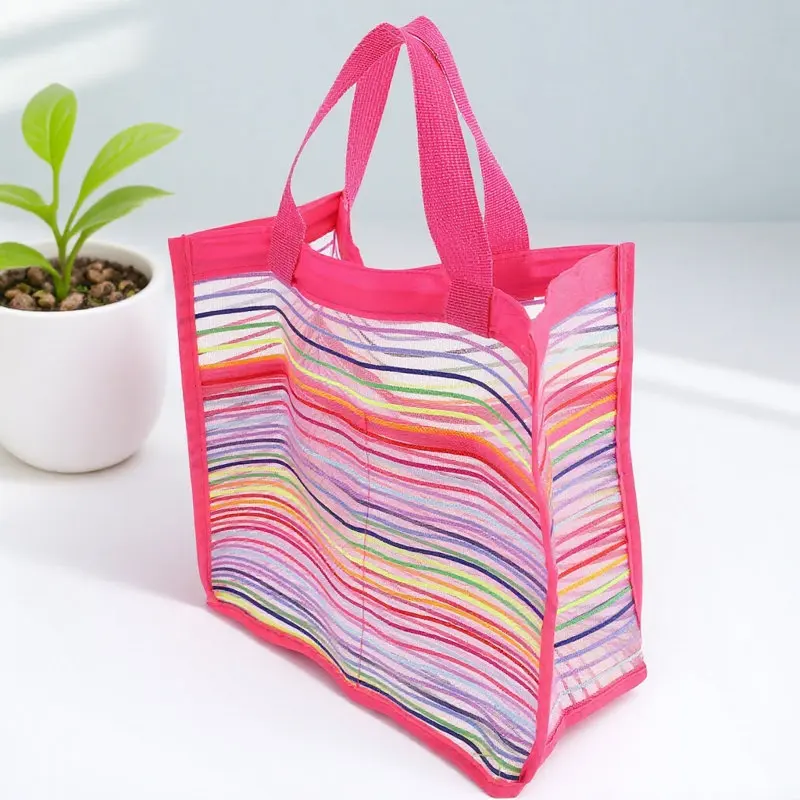 Creative Beach Mesh Bag Large Capacity Shoulder Storage Pouch Portable Tote for Shell Collecting Swimming Outdoor