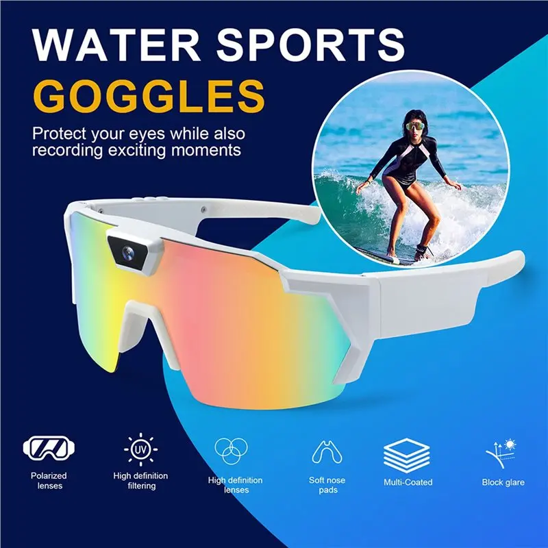 AS98-2X HD Video Glasses Action Camera Sunglasses Smart Glasses Sports Glasses Bicycle Outdoor Driver Recorder Walk Cam C