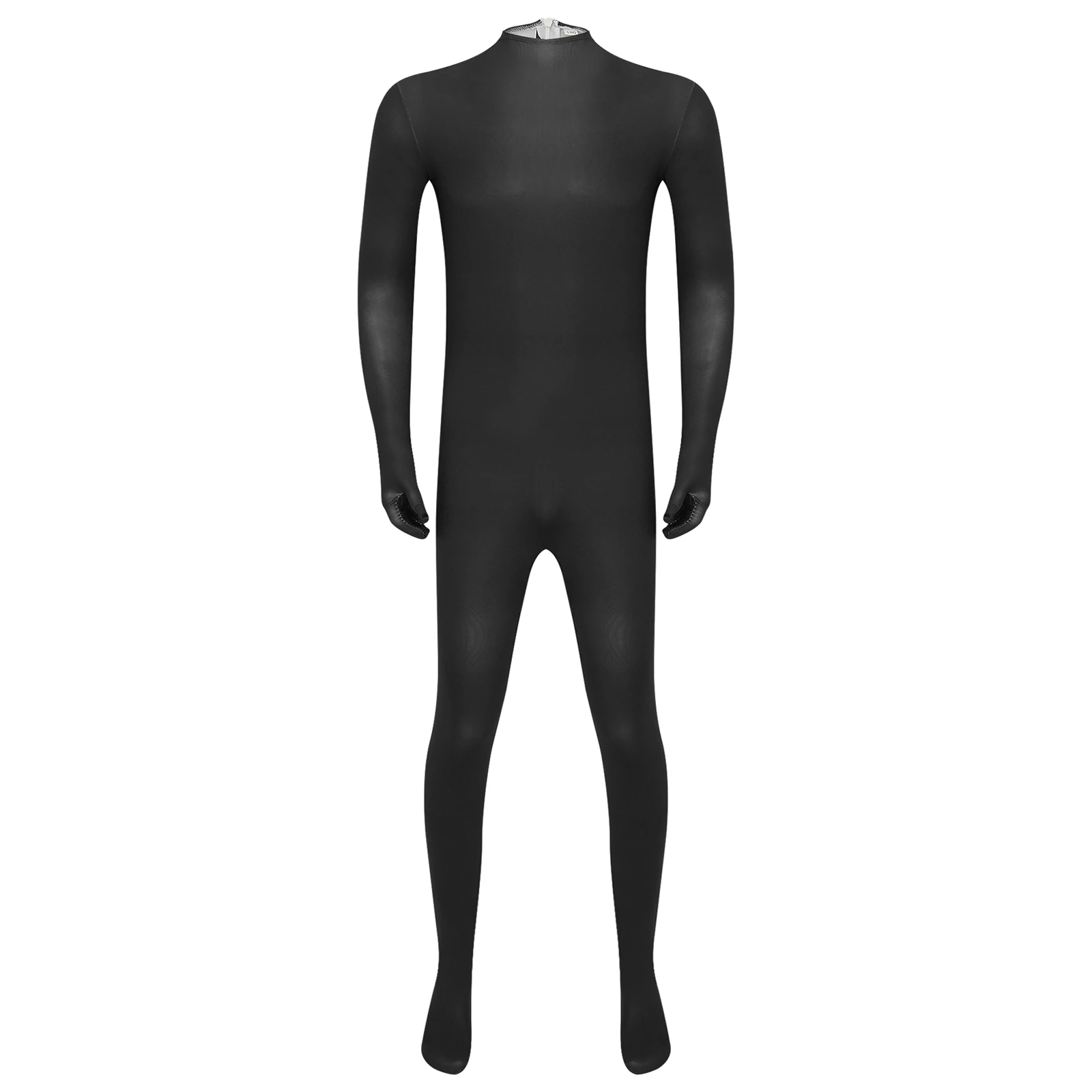 Mens Stretchy Zentai Suit for Halloween Sexy Full Body Dance Unitard Cosplay Costumes Gloved Footed Bodysuit Jumpsuit Clubwear