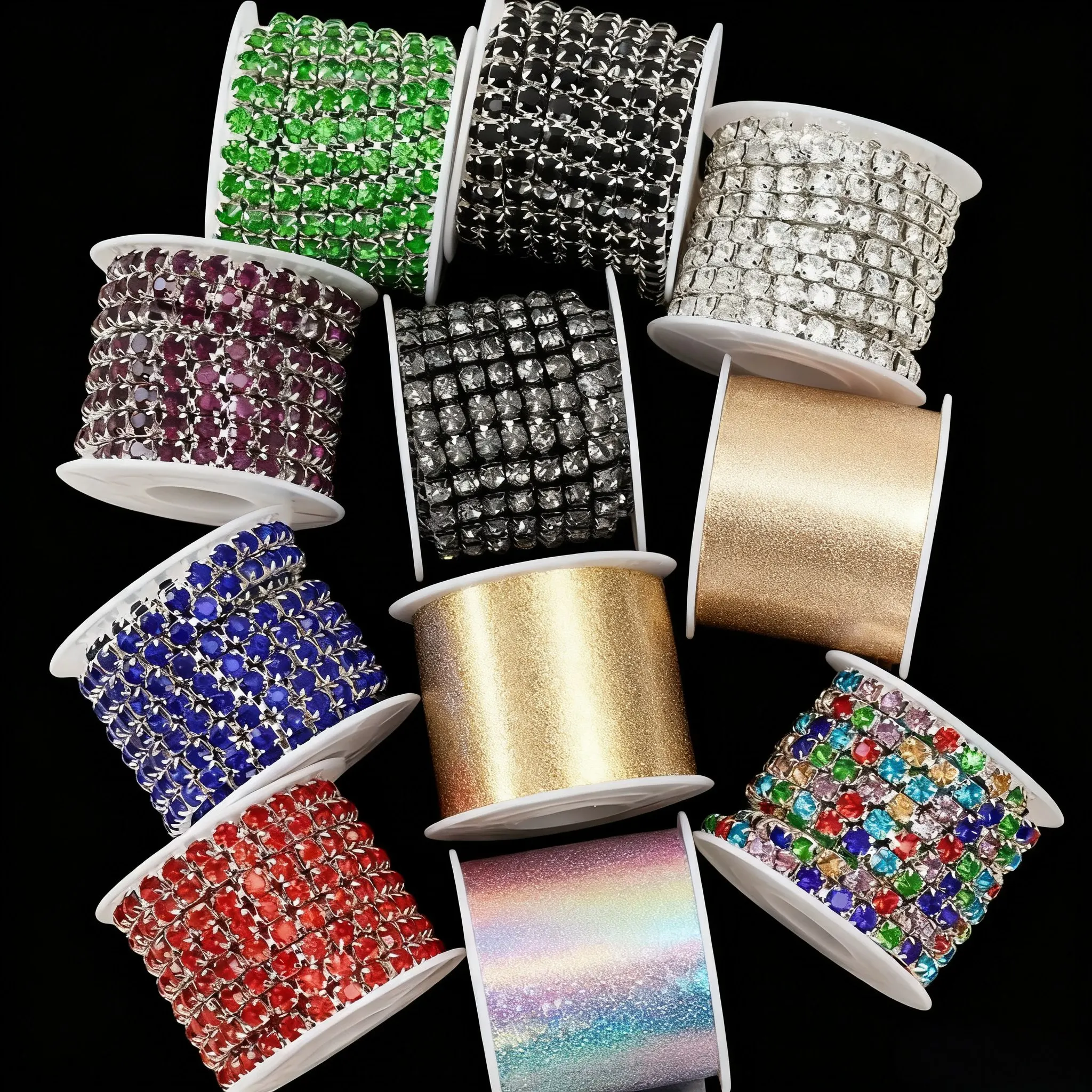 

10-метровая 2-3 мм цепочка со стразами, сверкающая лента, стеклянная мозаичная цепочка из бисера для рукоделия, украшения для изготовления ювелирных изделий