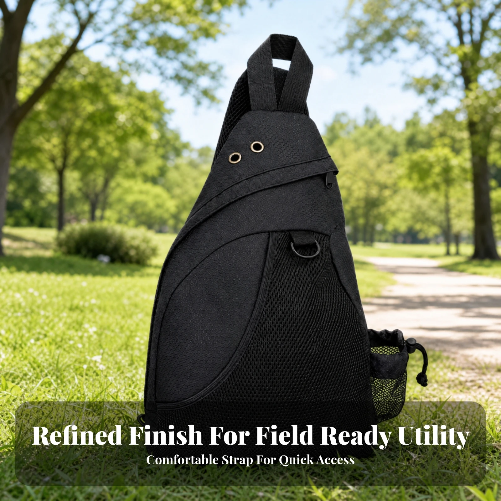 Disc Golf Sling Bag Adjustable Disc Golf Shoulder Bag Slim Minimalist for Outdoor Play, Parks