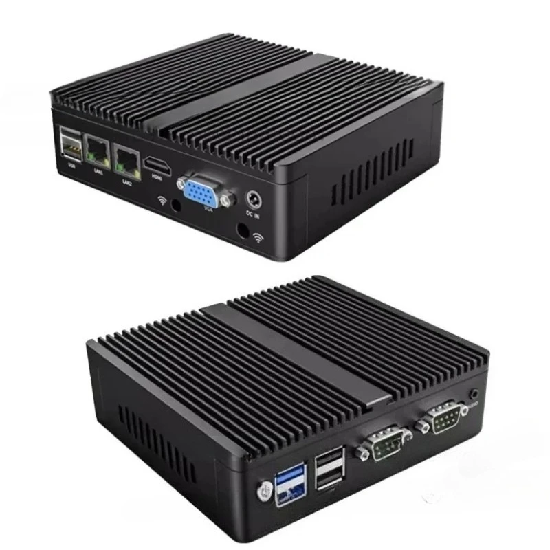 Industrial control small host mini industrial computer quad-core J4125 dual network double string N2840 factory direct sales