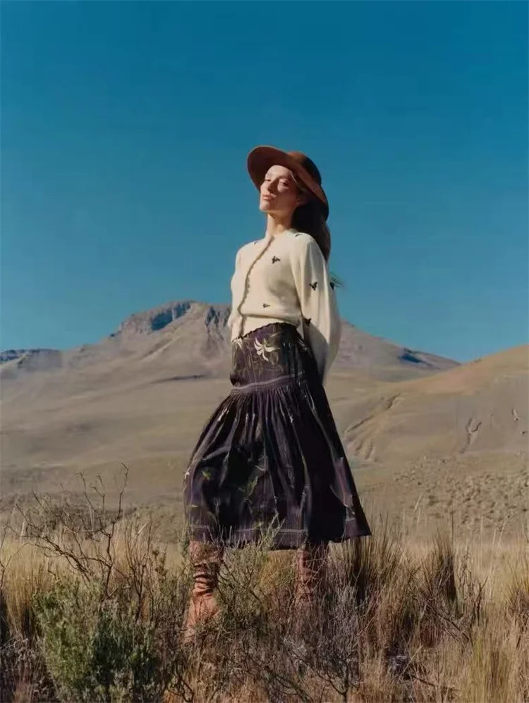 

Susan Heavyweight Long Sve Wave Knitted Sweater Women's Autumn New Sle French Sle Warmth Comfortable Girl's Cardigan