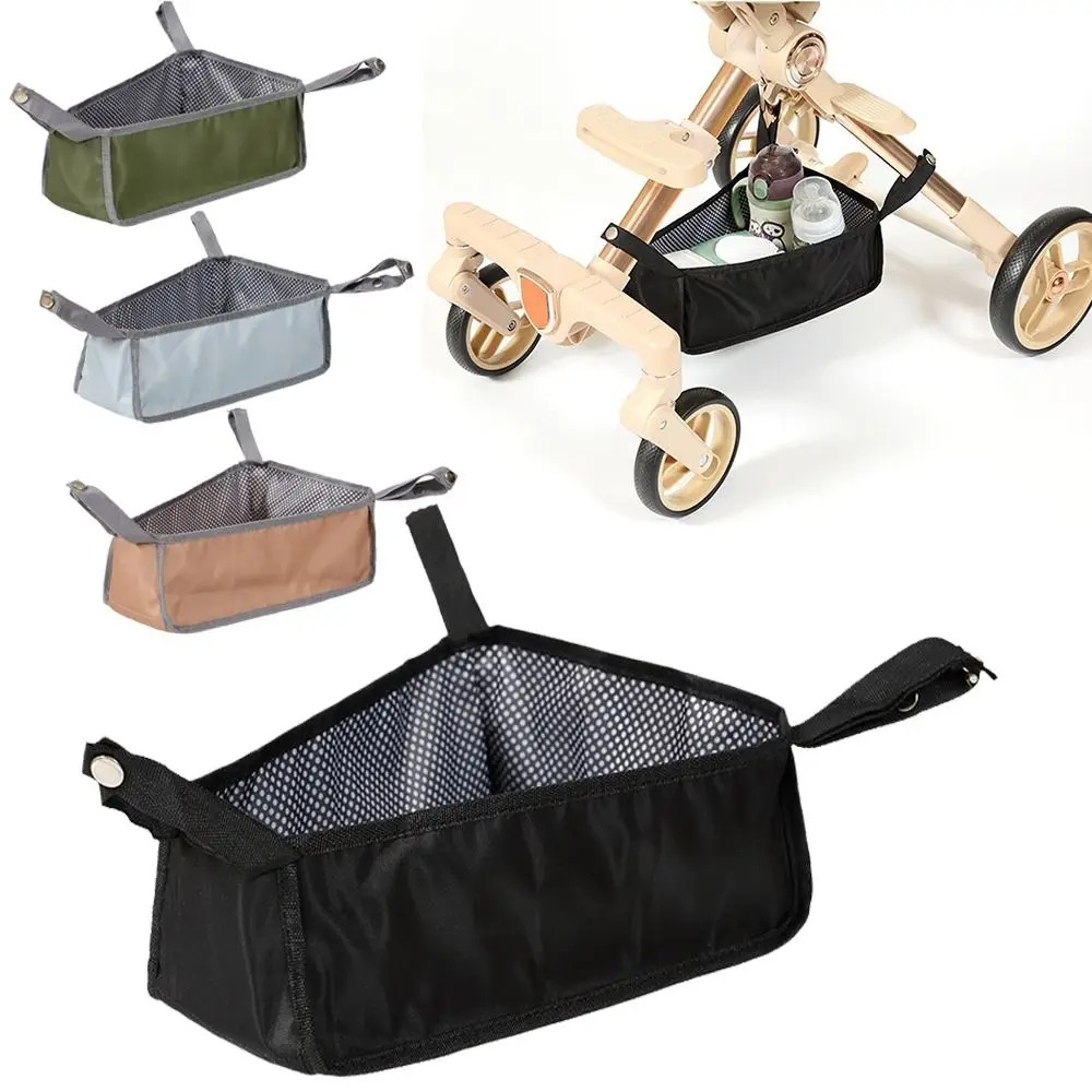Oxford Cloth Baby Stroller Basket Large Capacity Hard Board Stroller Storage Bag Water-proof Easy To Install