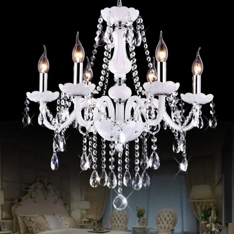 Vintage Elegant Ceiling Lamps Crystal Lustre Chandelier Living Room Dining Table Light Led Hanging Chandelier Home Appliance