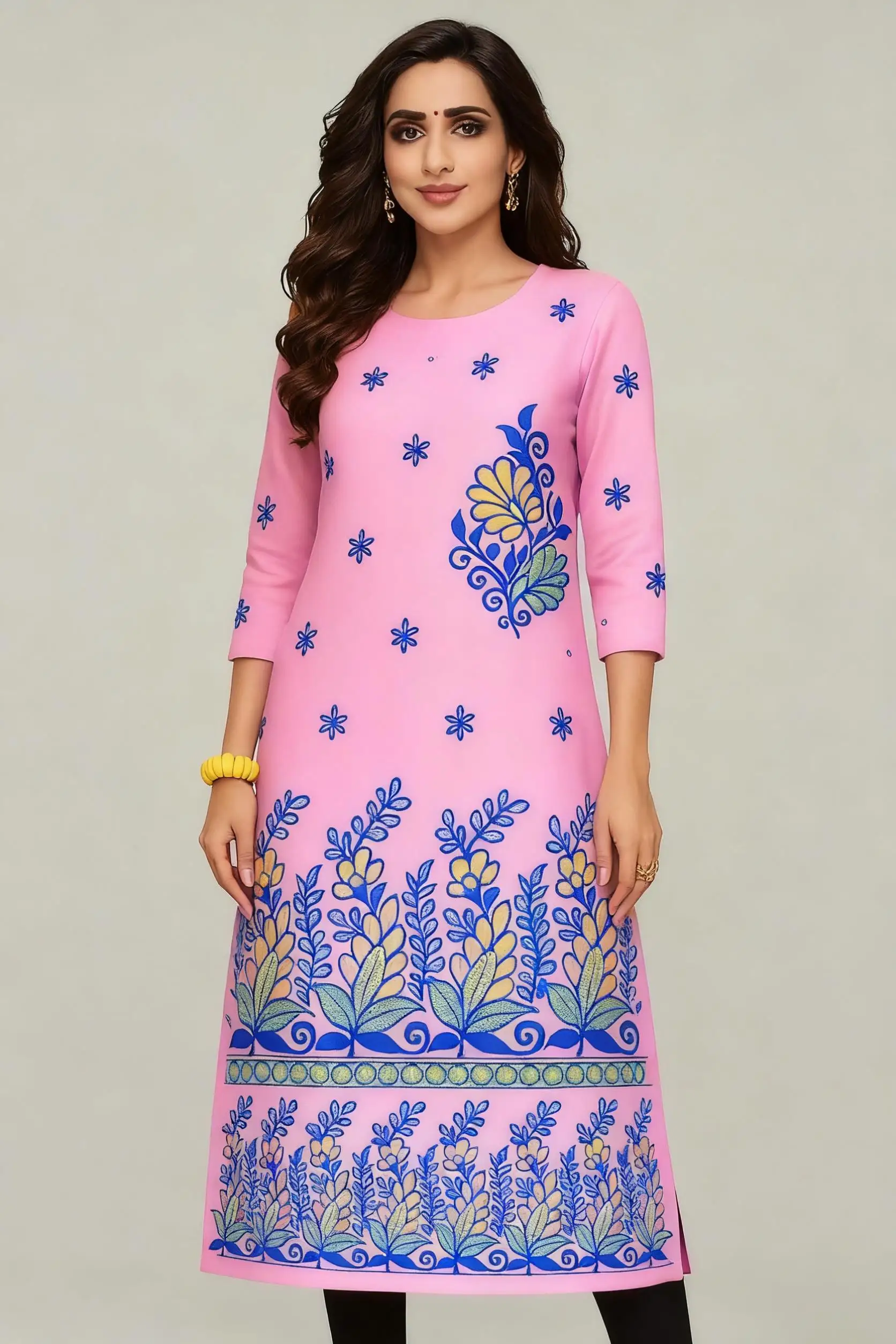 فستان مسلم 2026 كورت نسائي عصري وأنيق بحاشية شق كورتتا أنبوب مستقيم فستان متواضع غير رسمي Abito Donna Musulmana #1