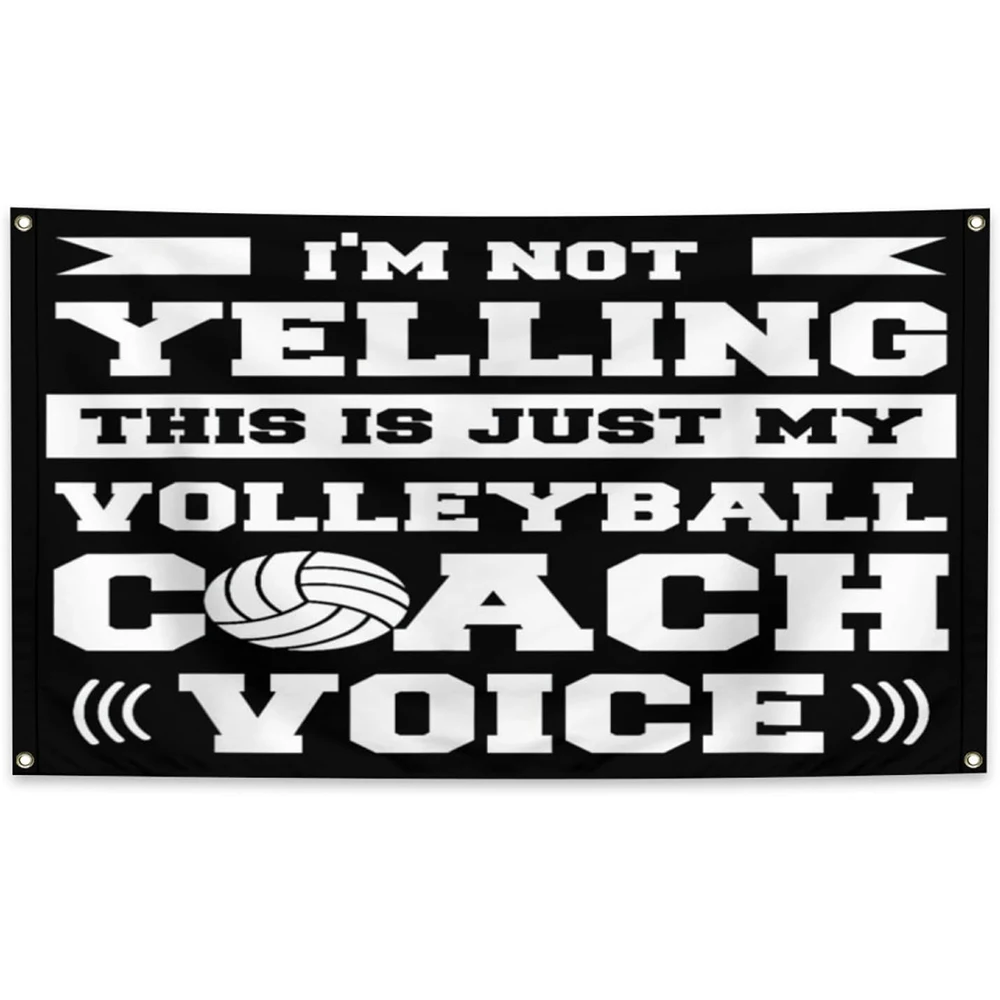 Flagicts 100% Polyester I'm Not Yelling This is My Volleyball Coach Voice Funny Flag