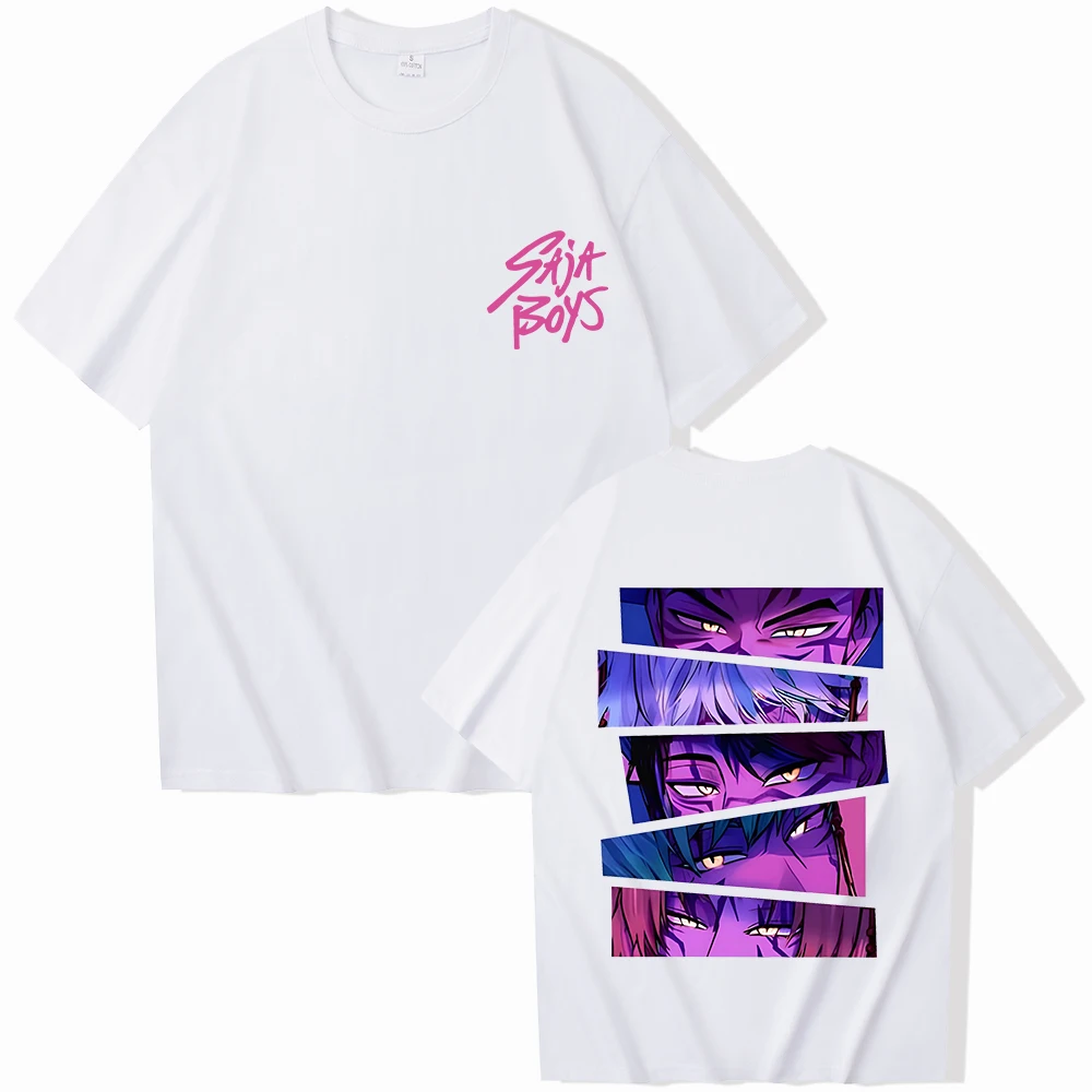 Kpop Demon Hunter Saja Boys T-shirt Harajuku O-neck Casual Anime T-Shirt Tops Unisex image 4