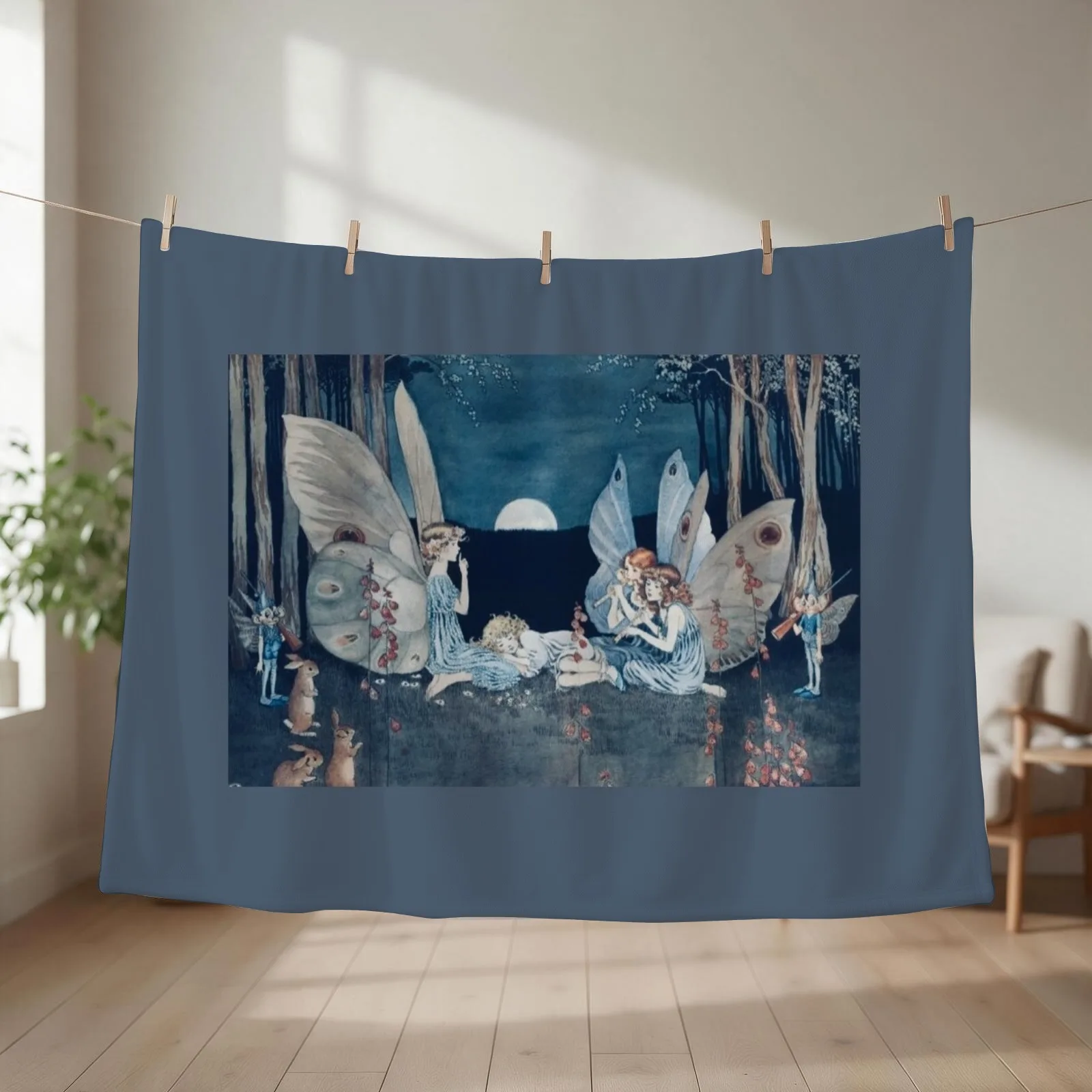“Lullaby and Goodnight” by Ida Rentoul Outhwaite Throw Blanket Single Camping cosplay anime christmas gifts Blankets