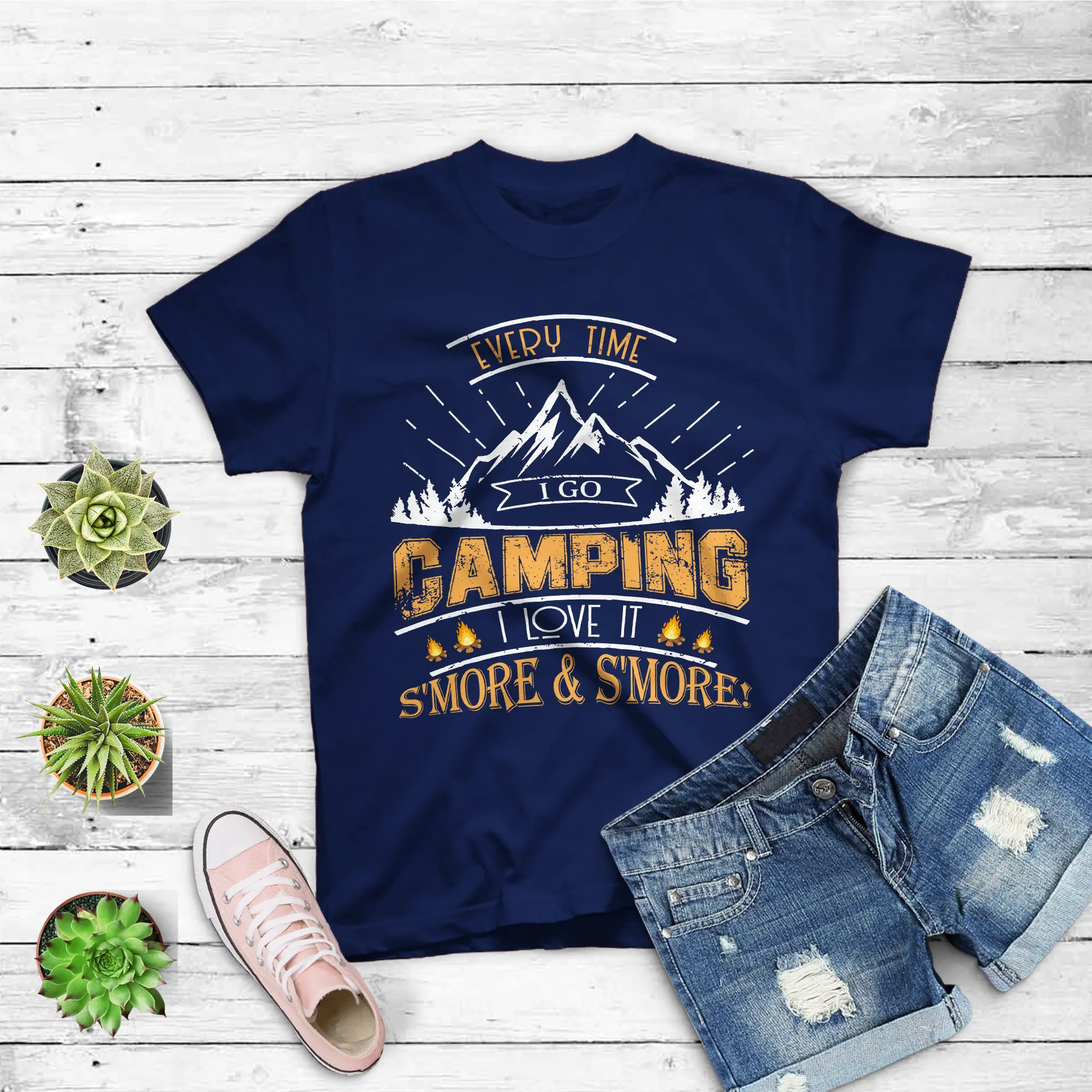 Funny Camping T Shirt Every Time I Go Love Smore Premium