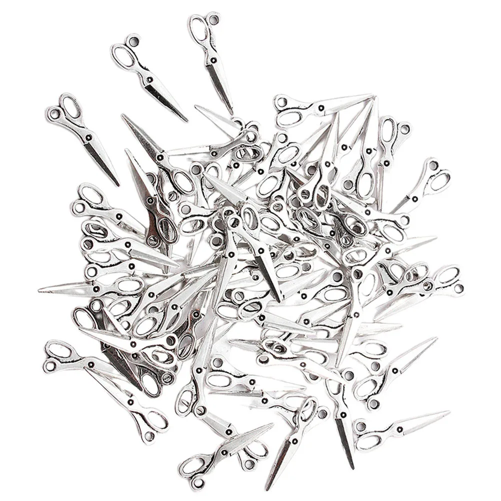 

60Pcs Mini Closed Scissors Pendant Charm Alloy DIY Jewelry Making Materials for Necklace Bracelet Cellphone Decoration