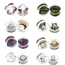 Guemcal 1 Pair Ear Plugs Tunnels Acrylic Ear Expanders Stretcher 8-30mm Tunnel Piercings Earrings Gauges Fashion Jewelry