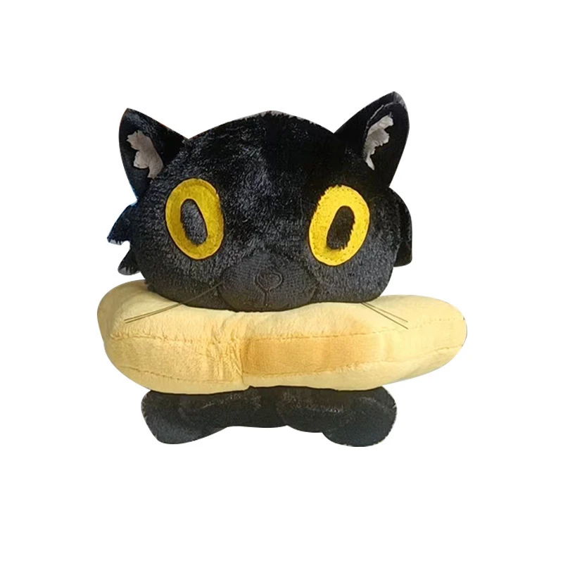 Hot Nieuwe Grappige Dier Zwart Grijze Kat Mooie Anime Game Film Karakter Randapparatuur Knuffels Leuke Plushie Gevulde Pop Ornament