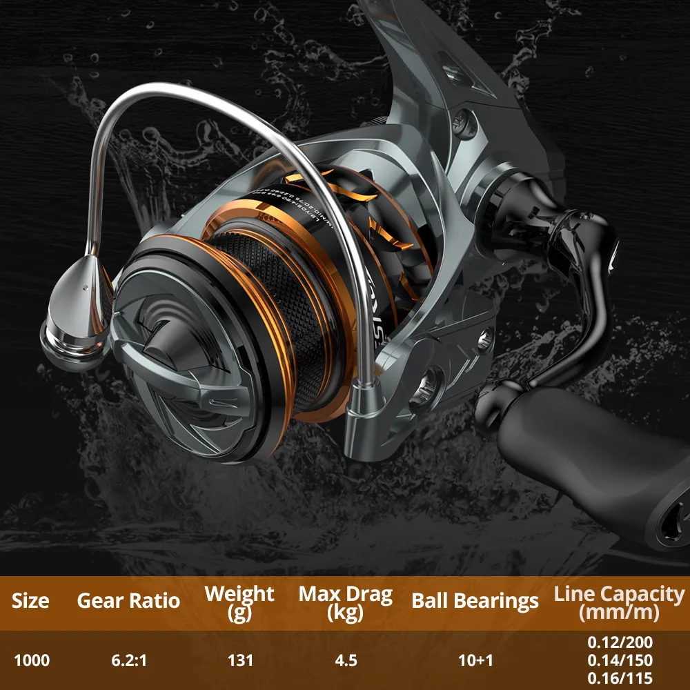 hot Kestrel Spin Finesse System Spinning Reel 4.5KG Max Drag 10BB+1RB 6.2:1 Gear Ratio 131g Weight Fishing Reel