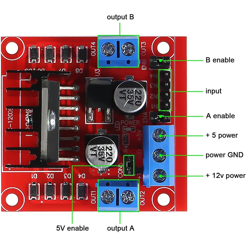 1/5/10PCS L298N Motor Driver Controller Board L298 Module For Arduino Dual H Bridge DC Stepper Motor Smart Car Robot